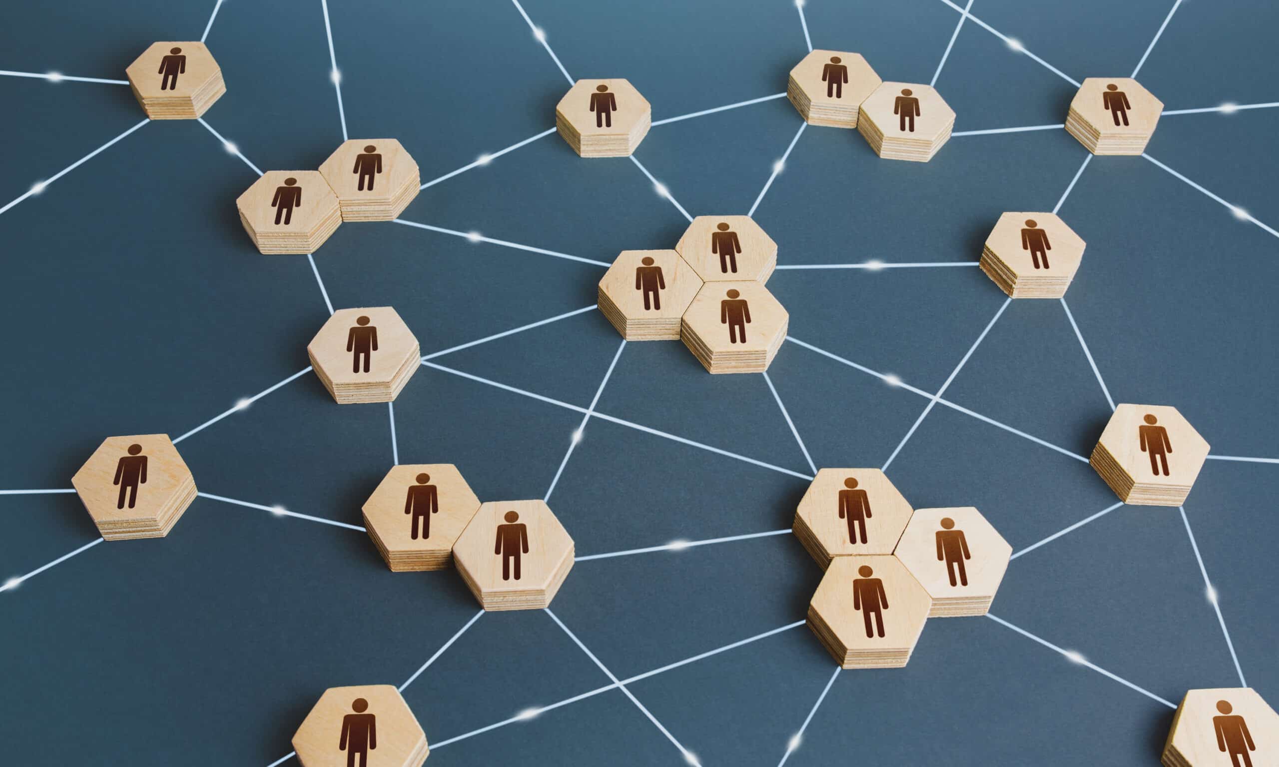 Network of interconnected people. Interactions between employees and working groups (Shutterstock)