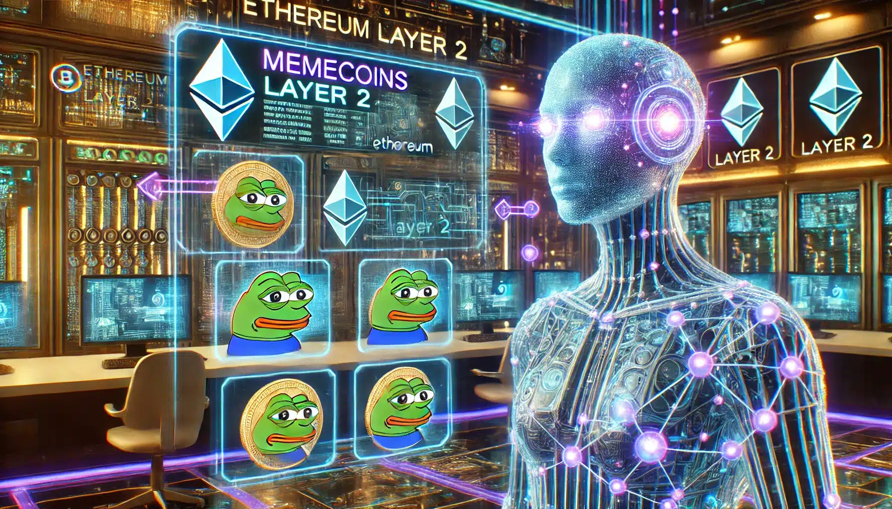 AI agent deploying memecoins onto an Ethereum Layer 2 network ((DALL·E 3)