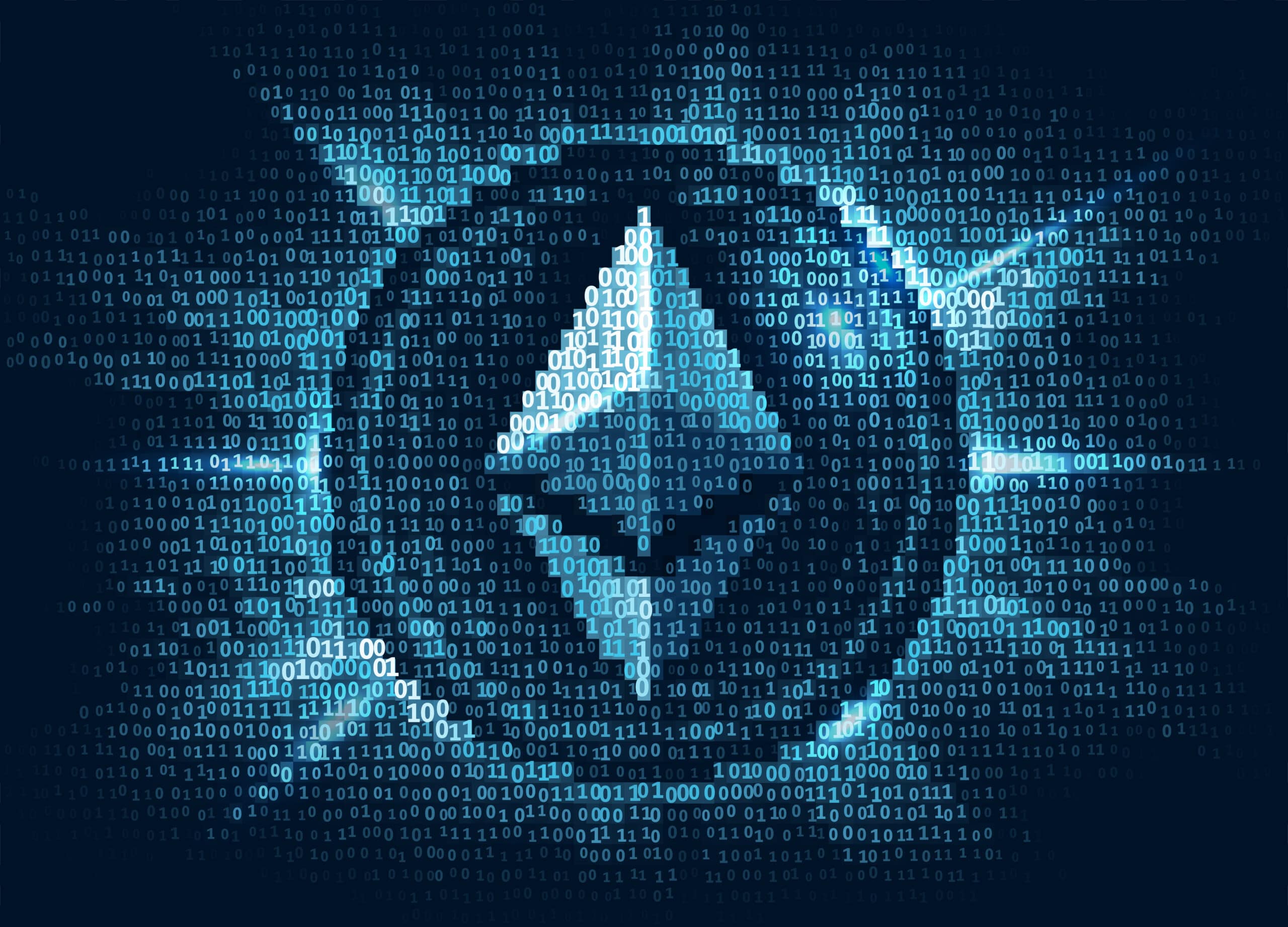 Virtual ethereum digital currency consist of binary code (Shutterstock)