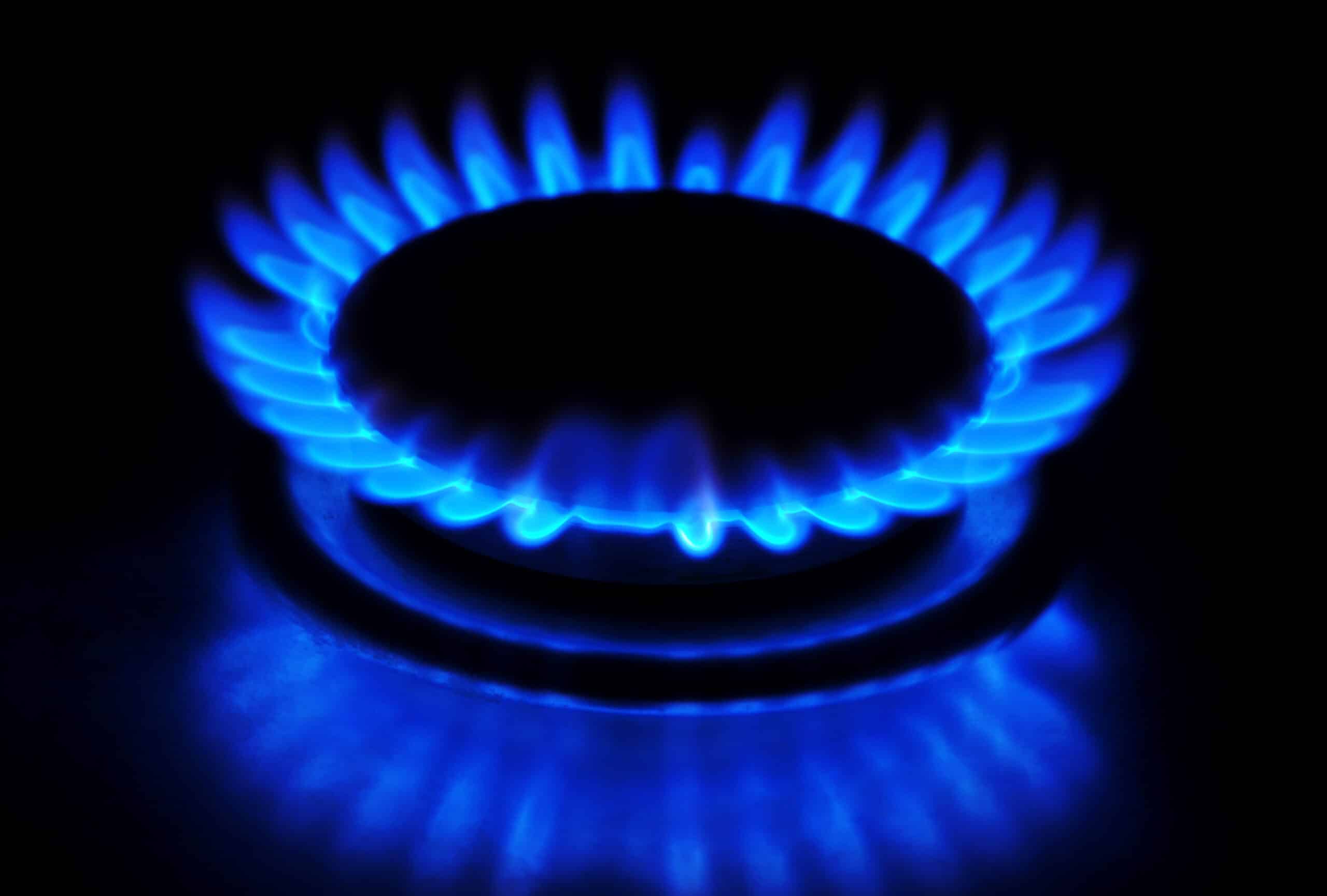 Stove fire with a blue flame (Shutterstock)